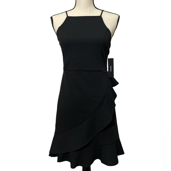 Lulus Great Things Ruffled Bodycon Dress BLACK Sz. Medium - Picture 11 of 15